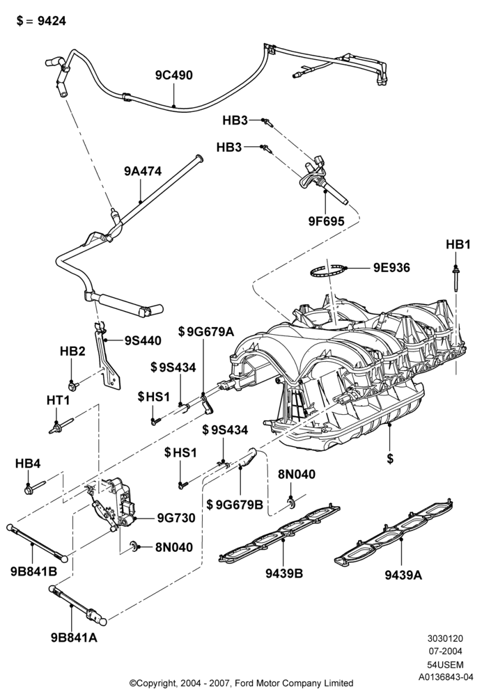 20E - Intake Manifold, 5.4L 3V V8; 19/JUL/2004-16/SEP/2008