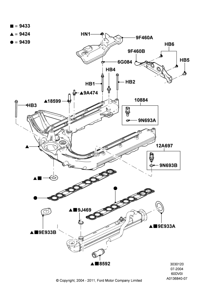 20A - Intake Manifold, 6.0L OHV Diesel V8; 19/JUL/2004-04/NOV/2004