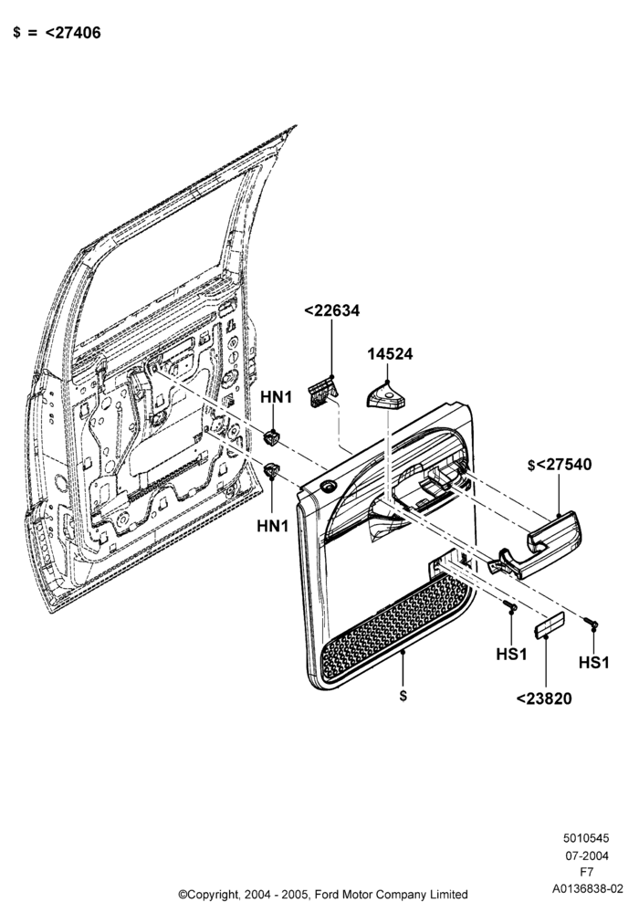 45C - Rear Door Trim Panels, Crew Cab, With Electric Rear Windows; 19/JUL/2004-18/DEC/2006