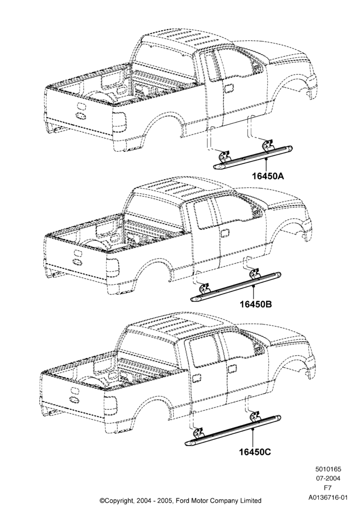 65XC - Running Boards/Side Steps, Accessory, Tubular; 19/JUL/2004-29/JUN/2009