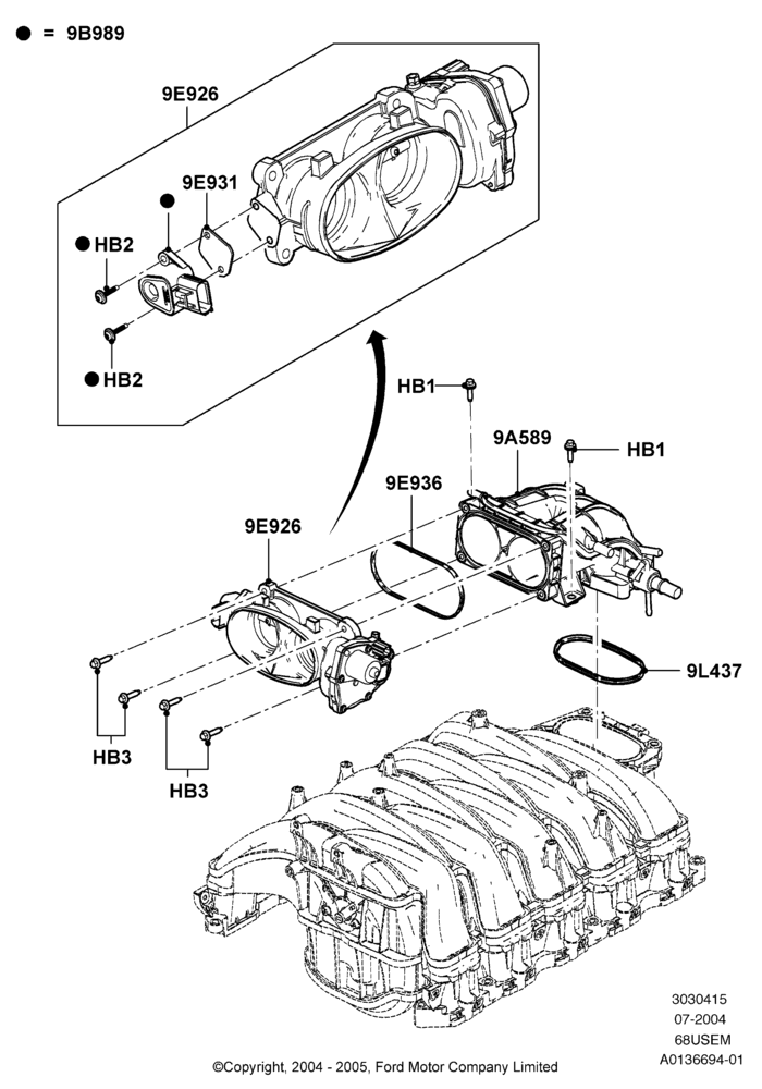 15A - Throttle Housing, 6.8L Gas EFI V10; 19/JUL/2004-12/FEB/2010