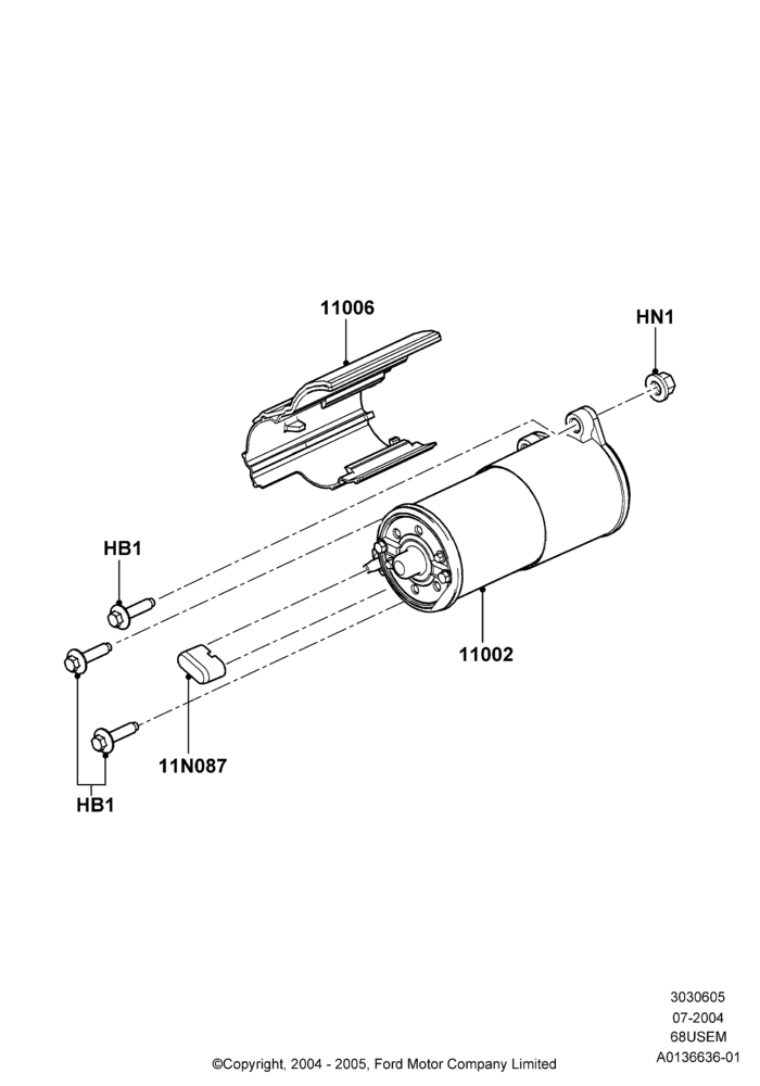 05A - Starter Motor, 6.8L Gas EFI V10; 19/JUL/2004-12/FEB/2010