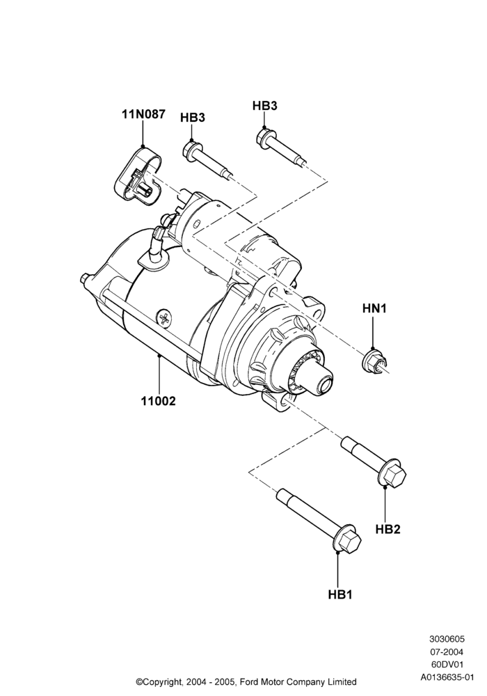 05A - Starter Motor, 6.0L OHV Diesel V8; 19/JUL/2004-18/DEC/2006