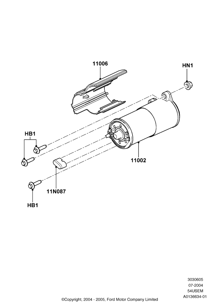 05B - Starter Motor, 5.4L 3V V8; 19/JUL/2004-12/FEB/2010
