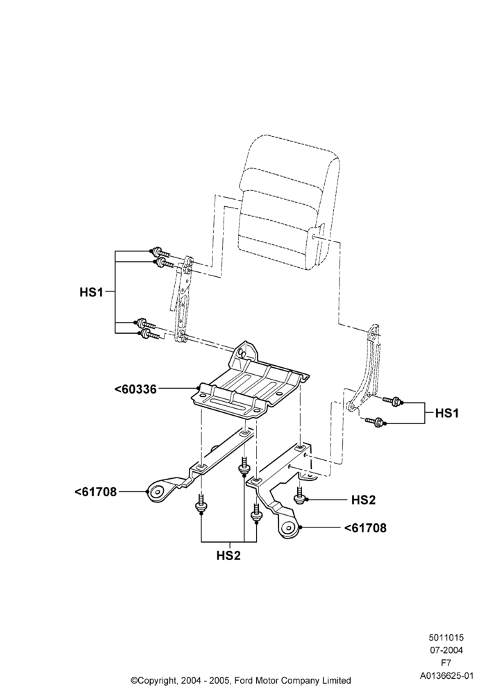 15R - Front Seat Base, With 40/20/40 Split Bench Frnt Seat, 20% Seat; 19/JUL/2004-18/DEC/2006