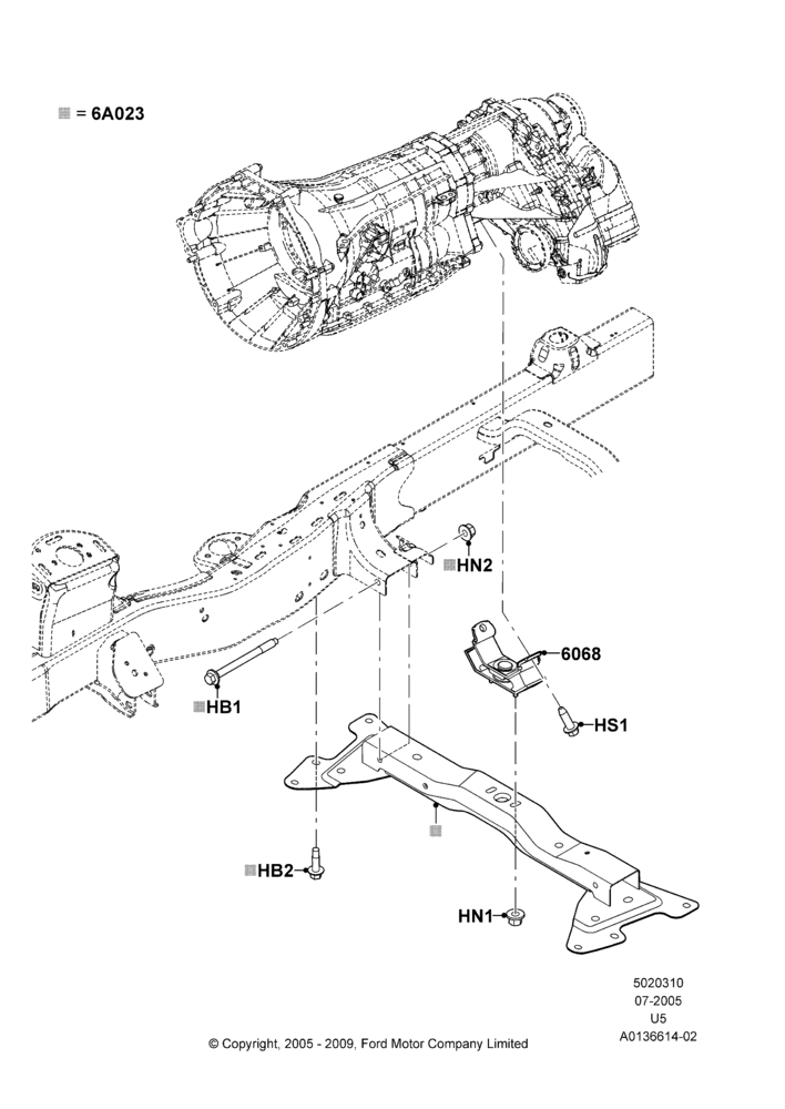 10D - Transmission Mounting, 4.6L 3V V8, 4WD; 19/JUL/2005-16/DEC/2010