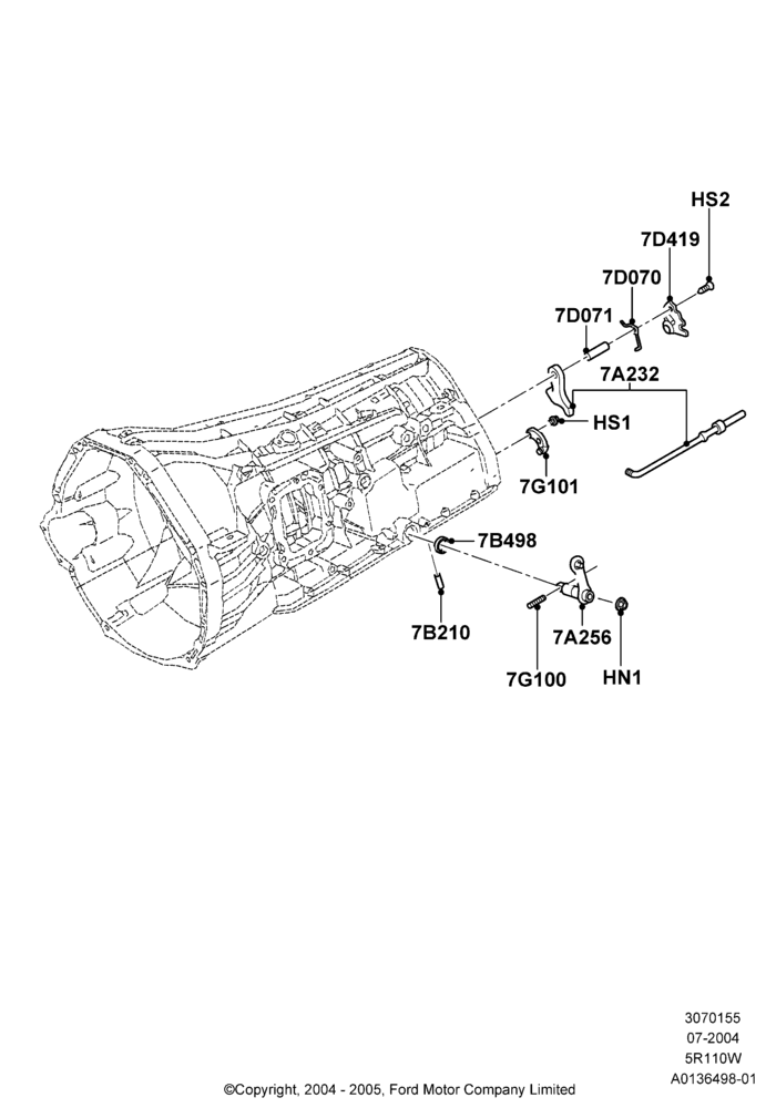 55A - Transmission Control Mechanisms, 5 Speed Auto 5R110W - HI/Torque, 5R110W 5 Speed Auto Trans NAAO; 19/JUL/2004-12/FEB/2010