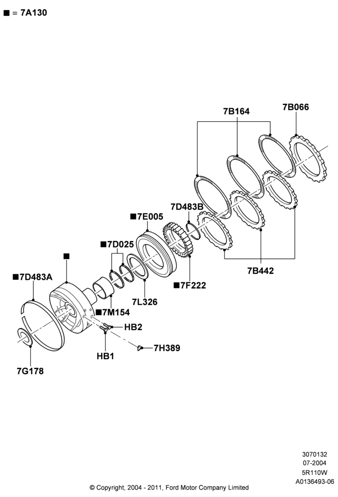 32A - Intermediate Clutch and Components, 5 Speed Auto 5R110W - HI/Torque, 5R110W 5 Speed Auto Trans NAAO; 19/JUL/2004-12/FEB/2010