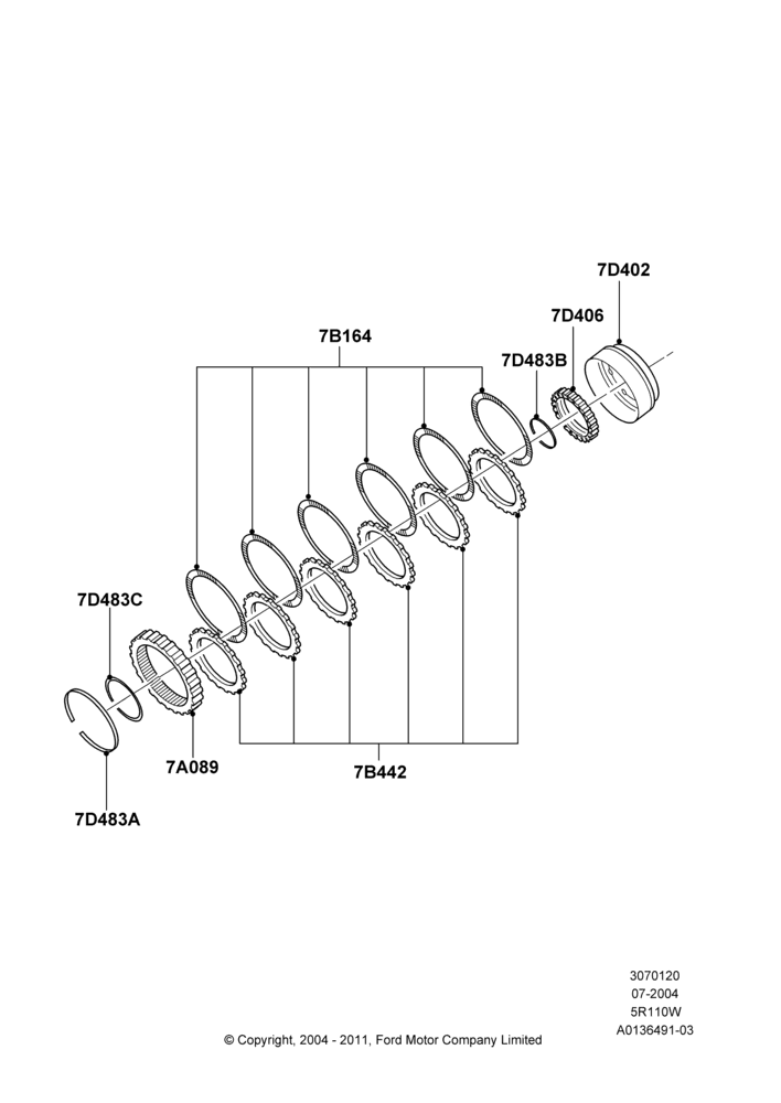20A - Reverse Clutch and Components, 5 Speed Auto 5R110W - HI/Torque, 5R110W 5 Speed Auto Trans NAAO, 6.8L Gas EFI V10, With Diesel Engines; 19/JUL/2004-12/FEB/2010