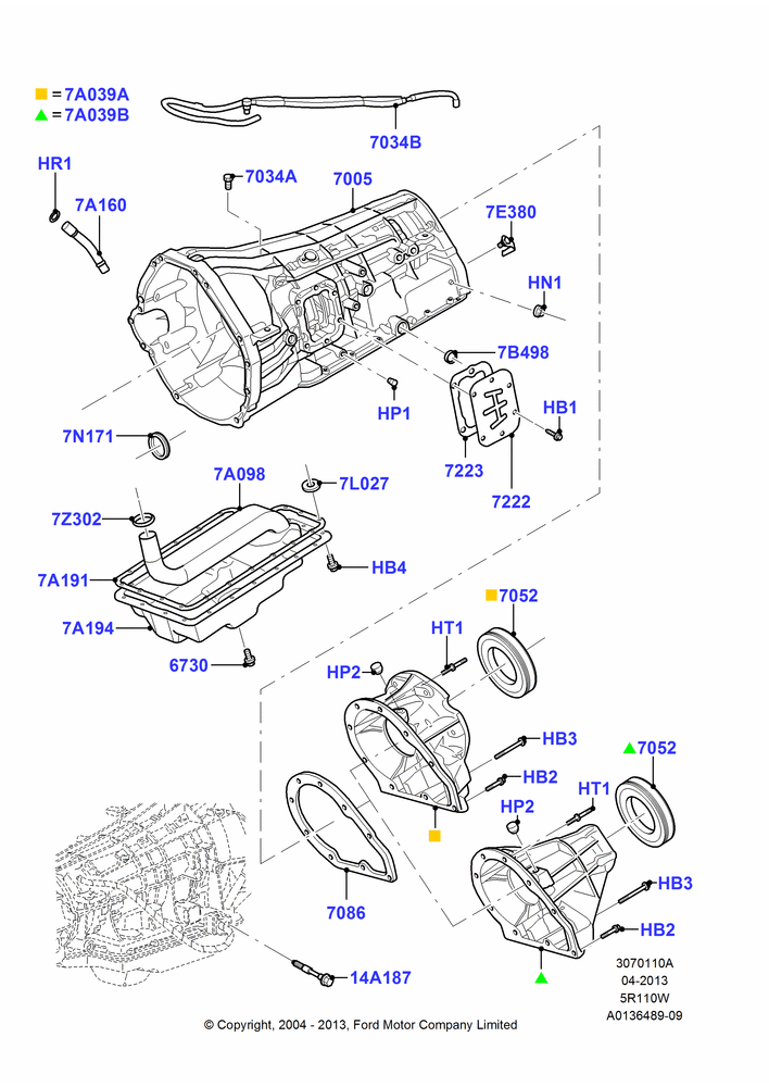 10A - Transmission External Components, 2WD, 5 Speed Auto 5R110W - HI/Torque, 5R110W 5 Speed Auto Trans NAAO; 19/JUL/2004-12/FEB/2010