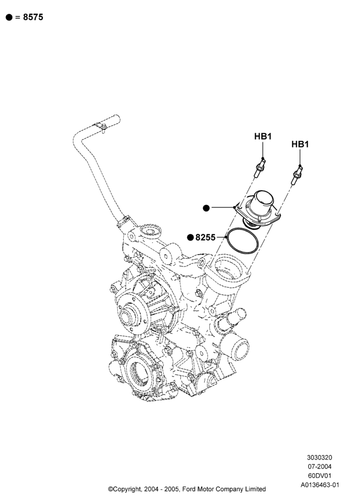 Thermostat/Housing & Related Parts, 6.0L OHV Diesel V8