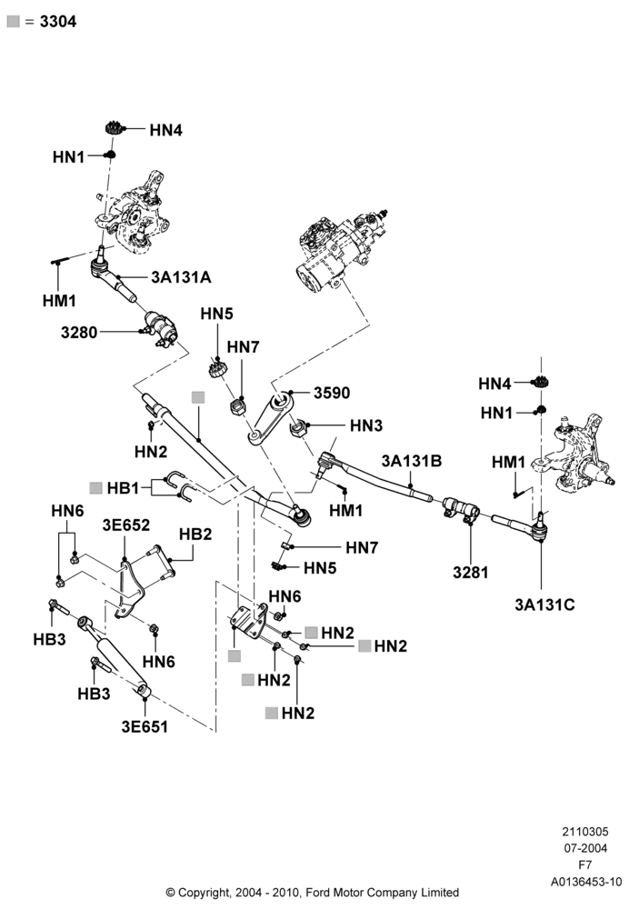 05A - Steering Linkage, Ford 250 Series, Ford 350 Series, LHD RWD; 19/JUL/2004-18/DEC/2006
