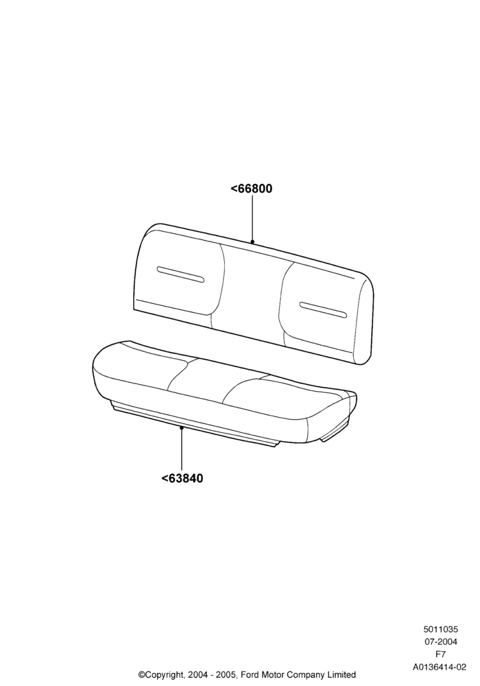 35B - Rear Seat Pads/Valances & Heating, Crew Cab, With 2nd Row Bench Seat - 3 Passngr; 19/JUL/2004-18/DEC/2006