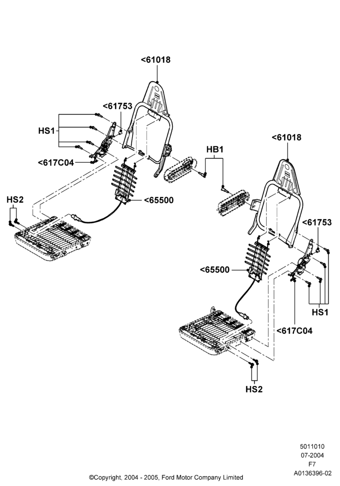 10H - Front Seat Back, Less Fr Seat Integrated Restraints, With Captain Chair Front Seats; 19/JUL/2004-16/MAY/2005