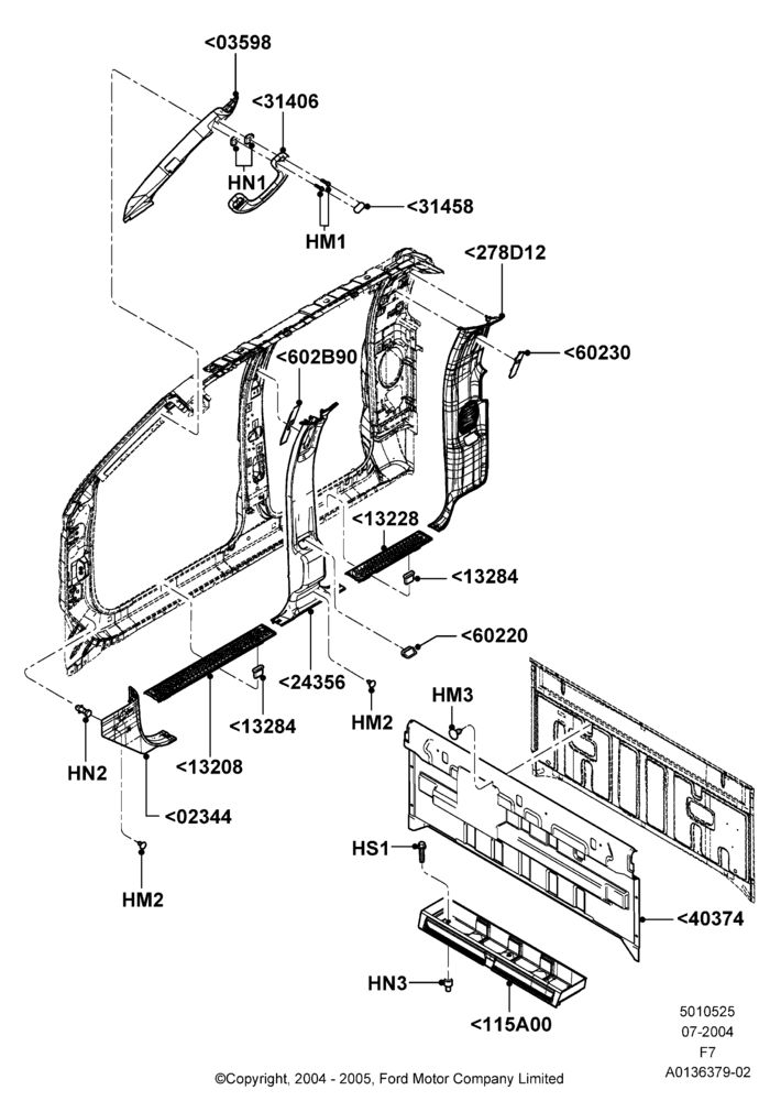 25C - Side Trim, Crew Cab; 19/JUL/2004-16/MAY/2005
