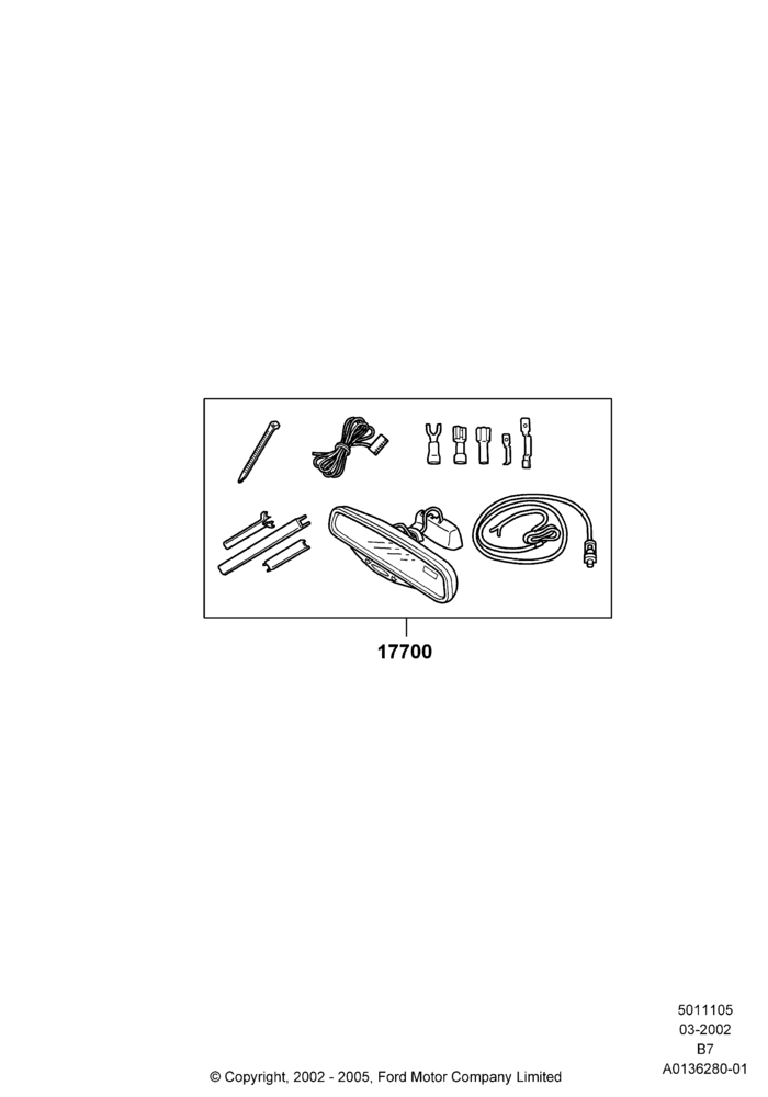 05XA - Windshield/Inside Rear View Mirror, Accessory; 18/MAR/2002-02/AUG/2006