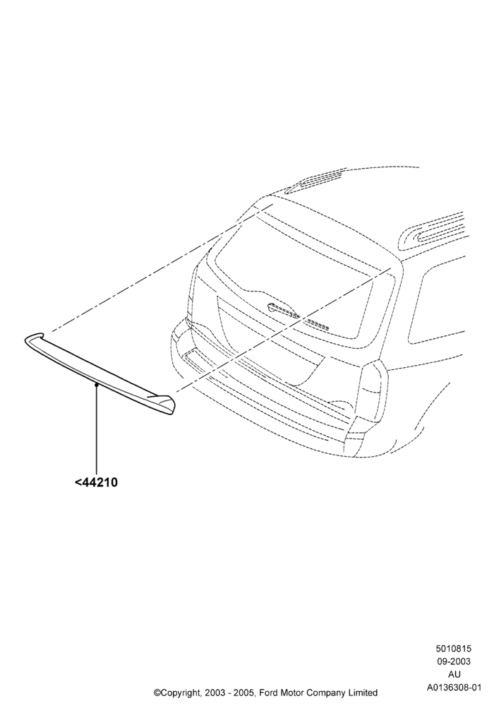15E - Spoiler and Related Parts, 4 Door Wagon, Accessory; 04/SEP/2003-04/DEC/2006