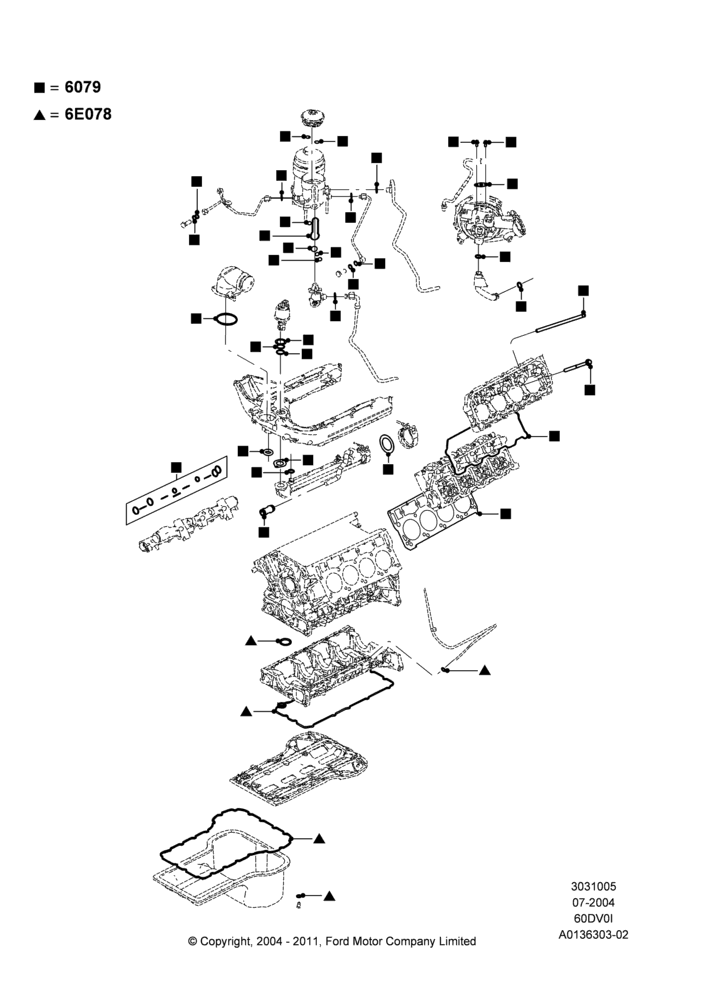 05A - Engine Gasket Kits, 6.0L OHV Diesel V8; 19/JUL/2004-18/DEC/2006