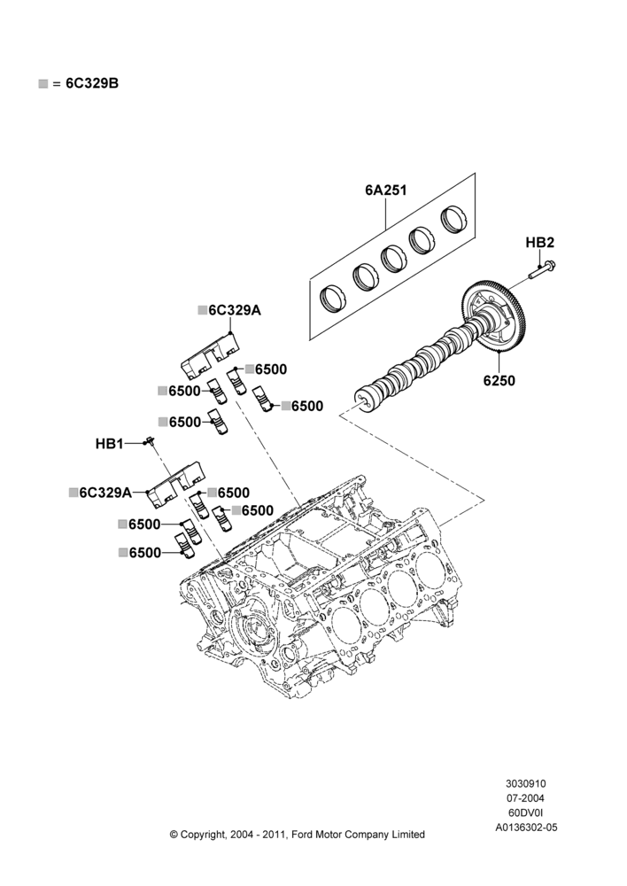 Camshaft, 6.0L OHV Diesel V8