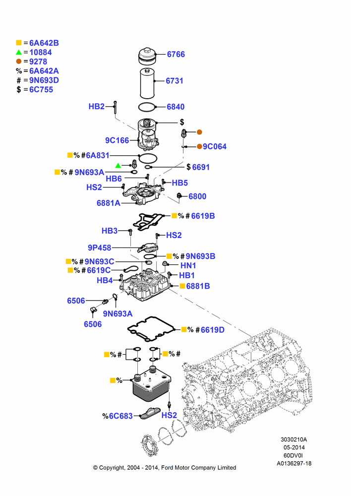 10A - Oil Cooler and Filter, 6.0L OHV Diesel V8; 19/JUL/2004-18/DEC/2006