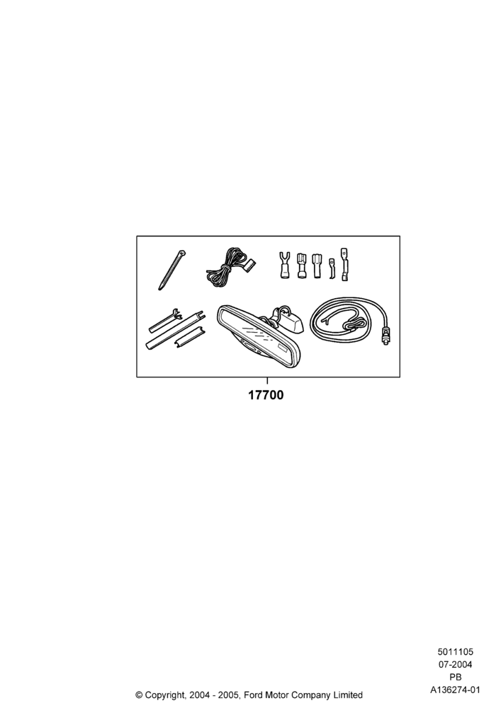 05XA - Windshield/Inside Rear View Mirror, Accessory; 12/JUL/2004-04/JUN/2007