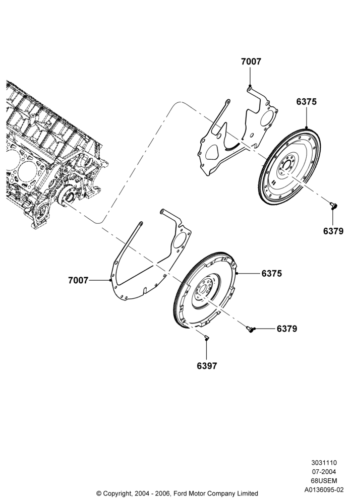 10A - Flywheel, 6.8L Gas EFI V10; 19/JUL/2004-12/FEB/2010