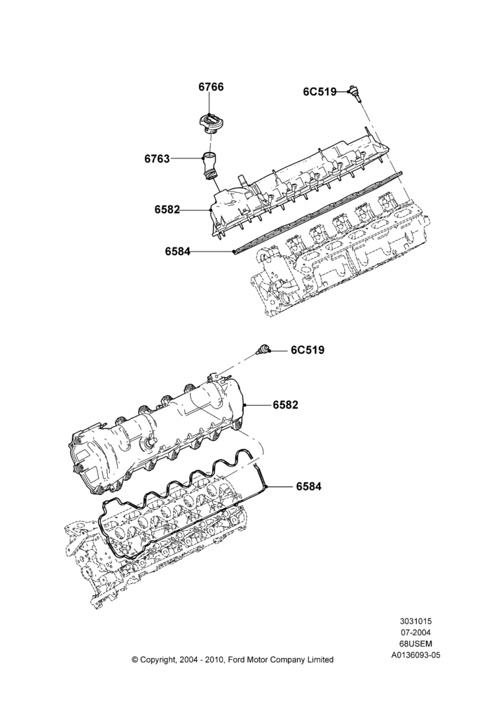 15A - Cylinder Head Cover, 6.8L Gas EFI V10; 19/JUL/2004-12/FEB/2010