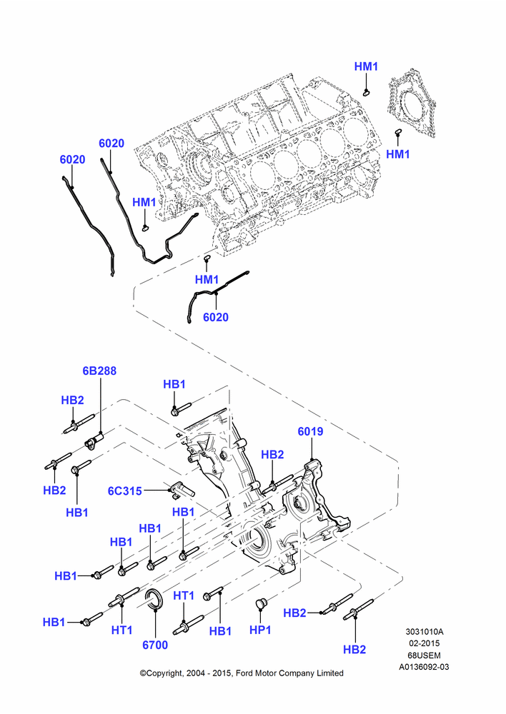 Timing Gear Covers, 6.8L Gas EFI V10