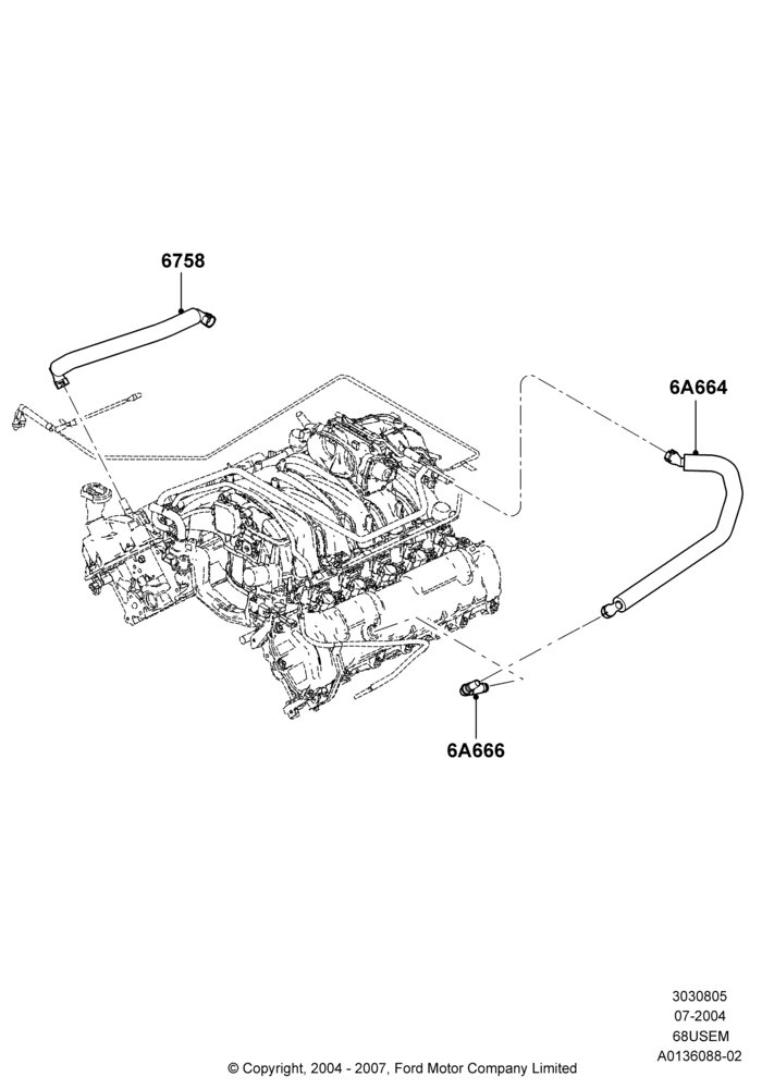 05A - Emission Control - Crankcase, 6.8L Gas EFI V10; 19/JUL/2004-12/FEB/2010