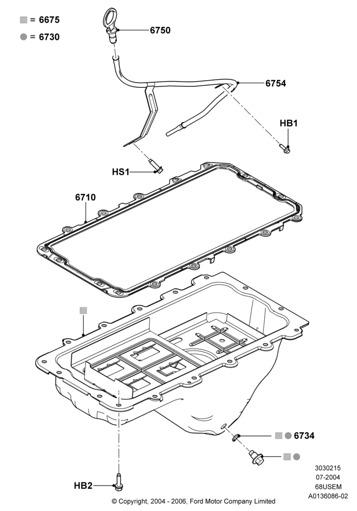 15A - Oil Pan/Oil Level Indicator, 6.8L Gas EFI V10; 19/JUL/2004-12/FEB/2010