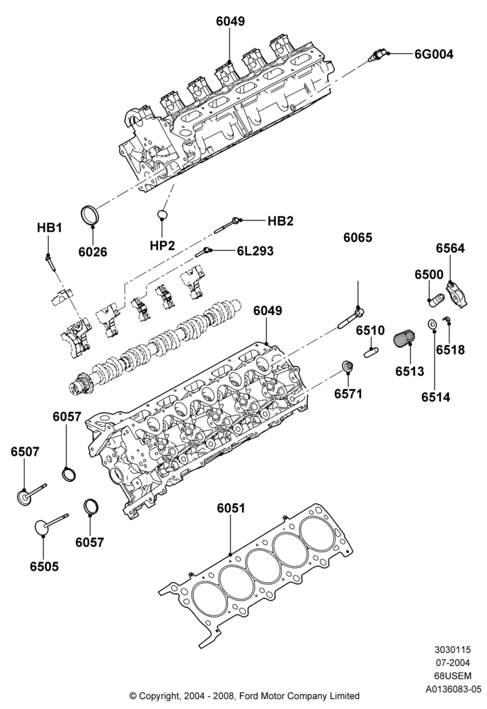 15A - Cylinder Head, 6.8L Gas EFI V10; 19/JUL/2004-12/FEB/2010