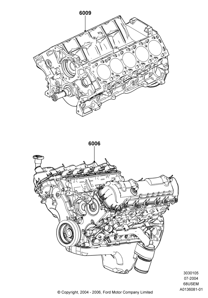 05A - Service Engine and Short Block, 6.8L Gas EFI V10; 19/JUL/2004-12/FEB/2010