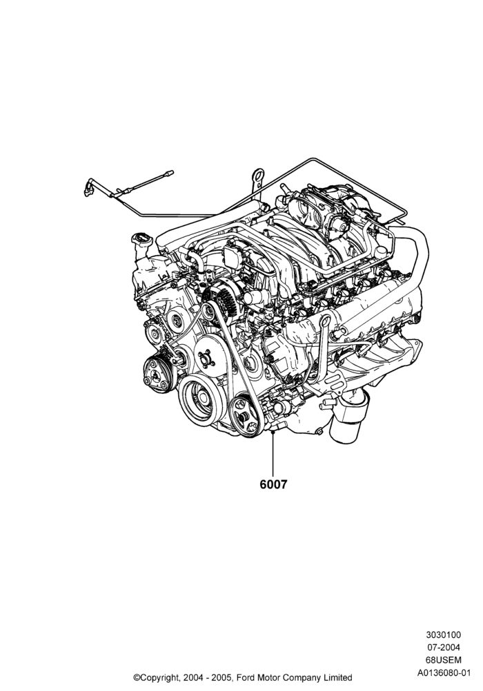 00A - Engine Assy Fully Dressed, 6.8L Gas EFI V10; 19/JUL/2004-12/FEB/2010