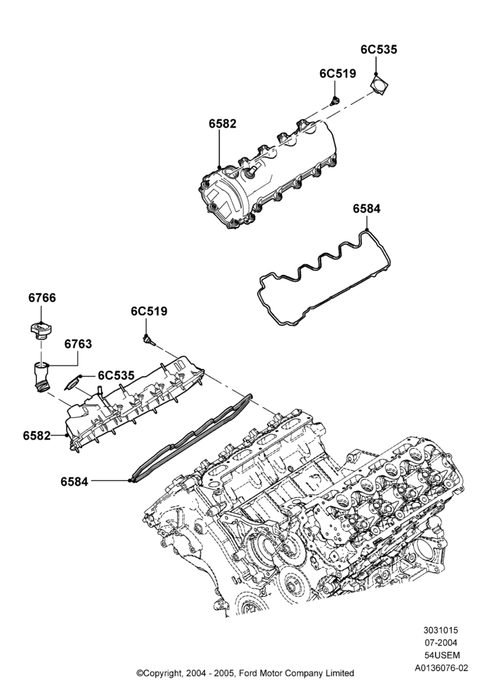 15C - Cylinder Head Cover, 5.4L 3V V8; 19/JUL/2004-12/FEB/2010
