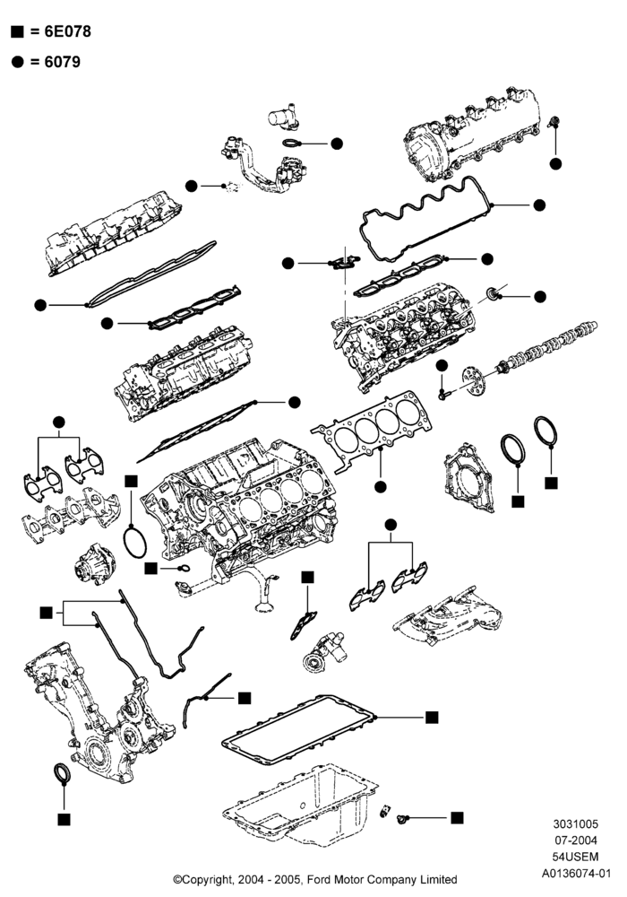 05C - Engine Gasket Kits, 5.4L 3V V8; 19/JUL/2004-12/FEB/2010