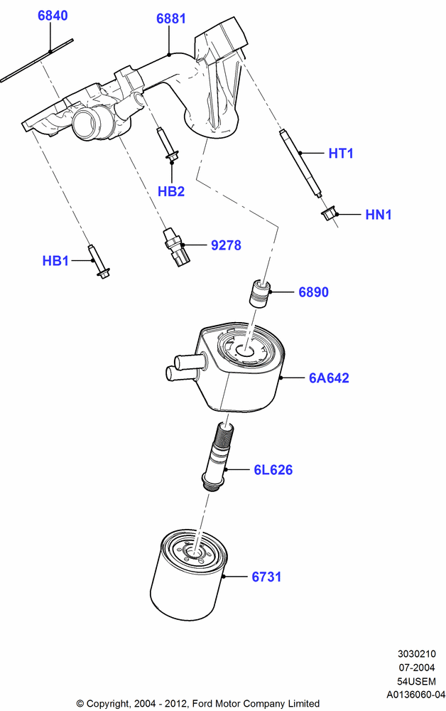 10C - Oil Cooler and Filter, 5.4L 3V V8; 19/JUL/2004-12/FEB/2010
