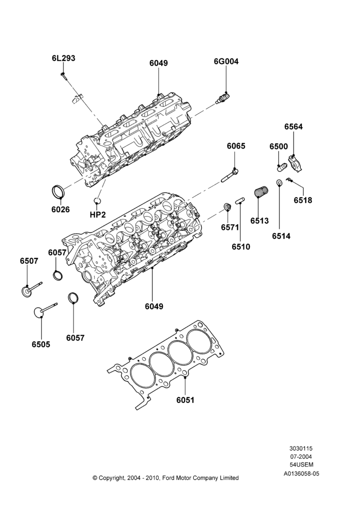 15C - Cylinder Head, 5.4L 3V V8; 19/JUL/2004-12/FEB/2010