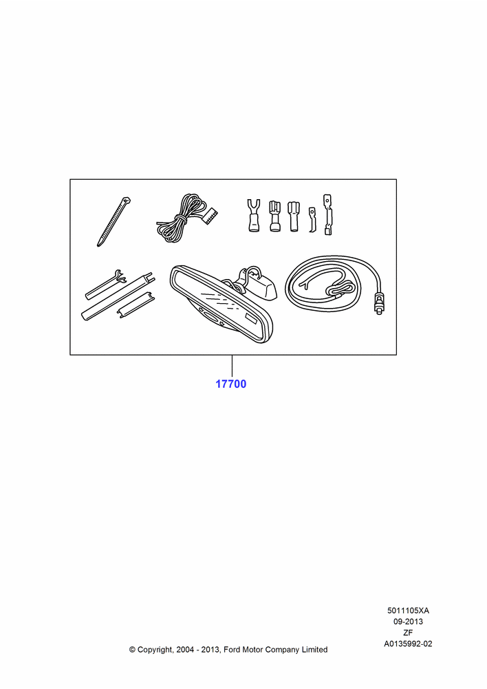 05XA - Windshield/Inside Rear View Mirror, Accessory; 07/SEP/2004-27/MAY/2008