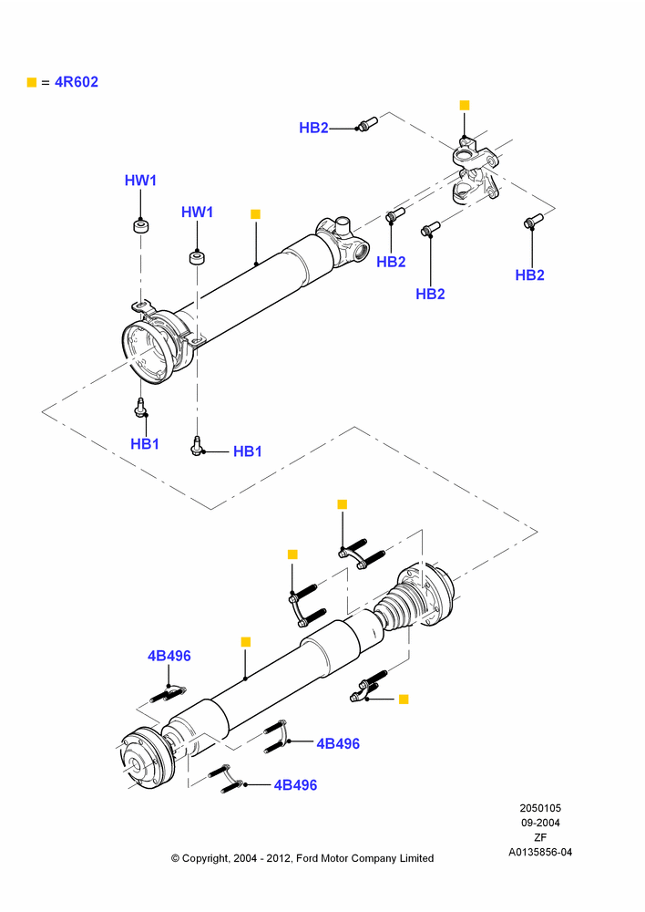 Drive Shaft - Rear Axle Drive, 4.6L 3v V8 SOHC EFI, 5.4L 4V DOHC EFI S/C ALUM V8 G