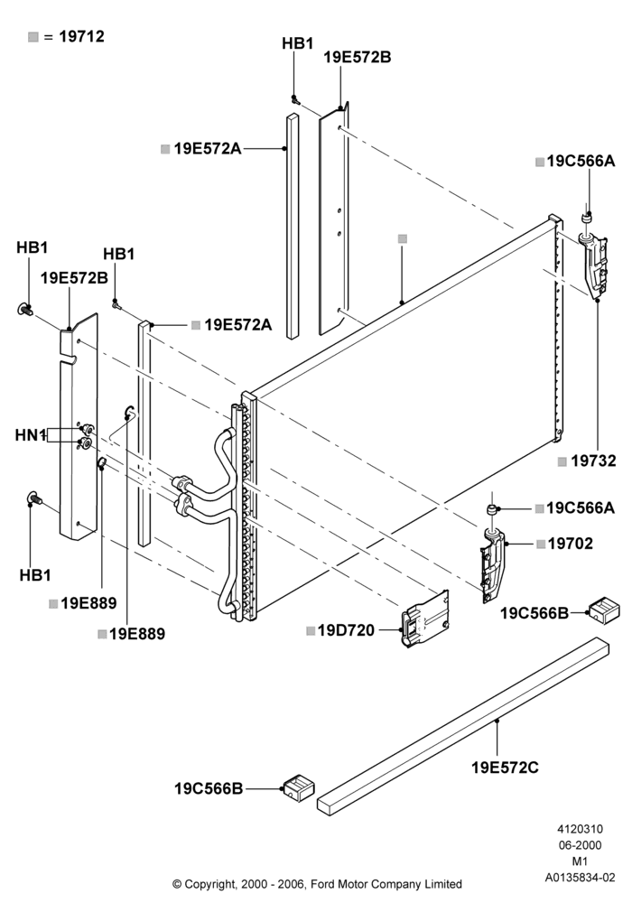 10B - Air Conditioning Condensr/Compressr, All LHD Territories, Condenser Assy; 12/JUN/2000-22/DEC/2003