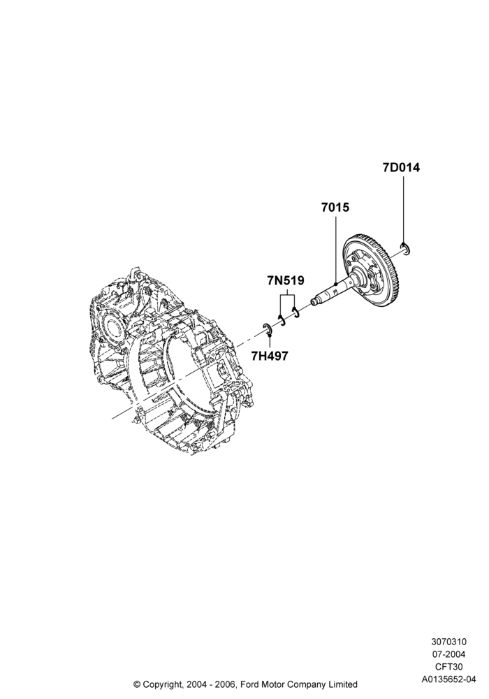 10A - Input Shaft, Gear Sets & Bearings, CVT Select Shift Transmission; 12/JUL/2004-04/JUN/2007