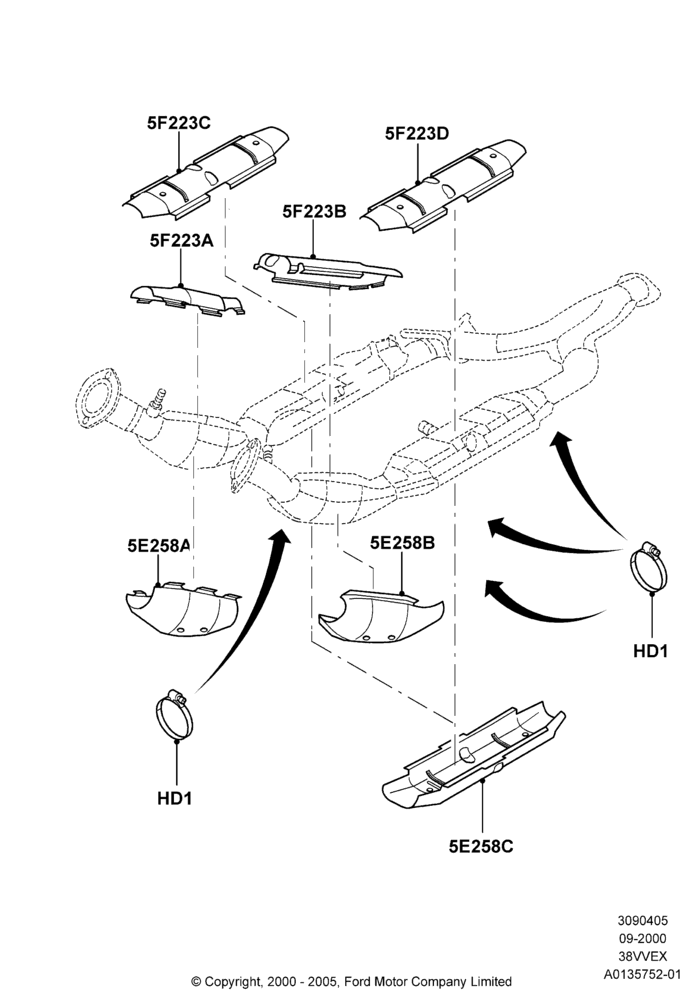 Heat Shields - Exhaust System, 3.8 OHV EFI