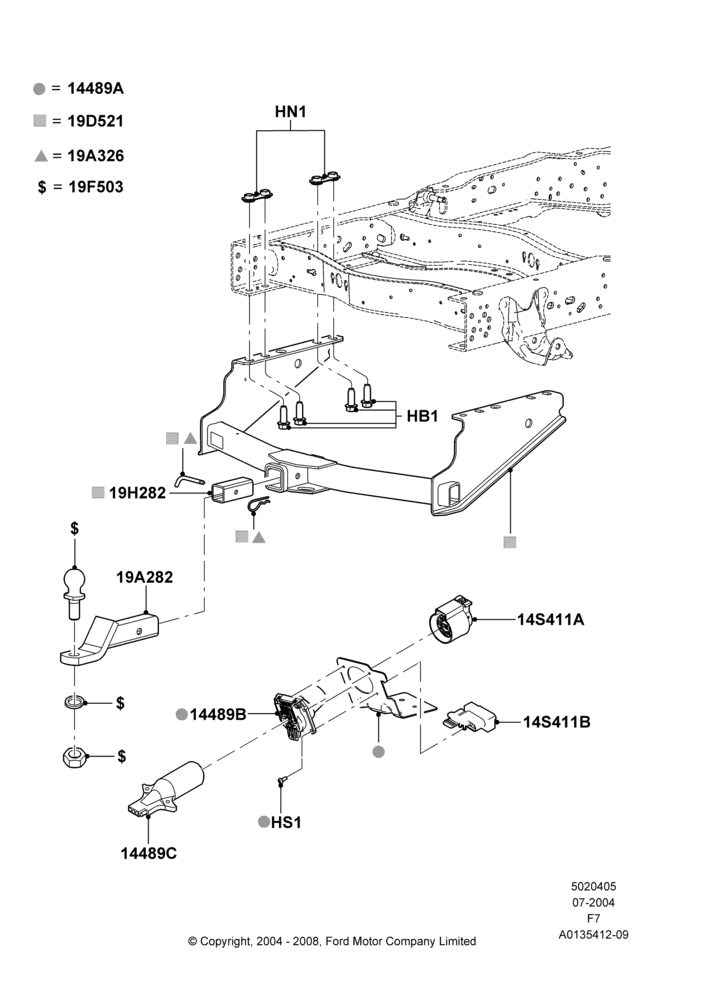 05A - Tow Bar, Production Installed; 19/JUL/2004-18/DEC/2006