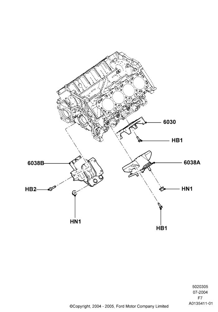 05A - Engine Mounting, 5.4L 3V V8; 19/JUL/2004-18/DEC/2006