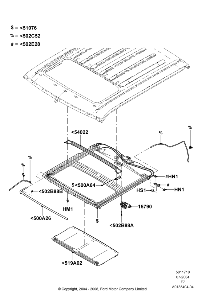 10A - Sliding Roof Mechanism and Controls; 19/JUL/2004-18/DEC/2006