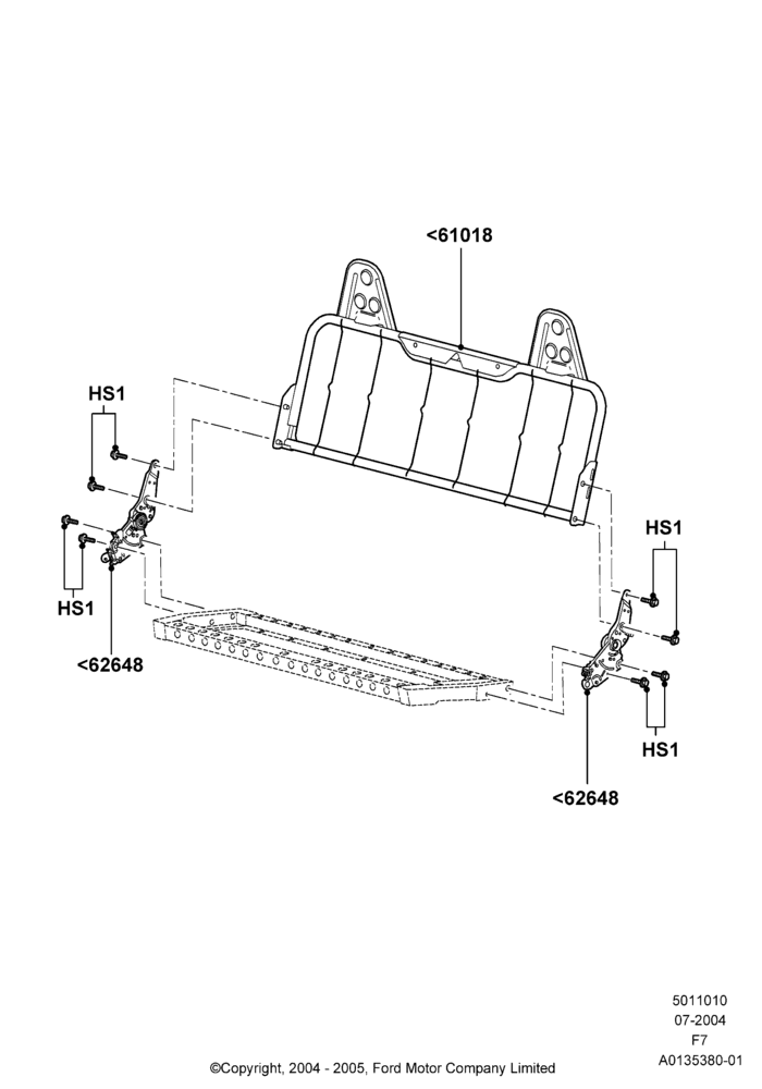 10A - Front Seat Back, Bench Type Front Seat; 19/JUL/2004-18/DEC/2006