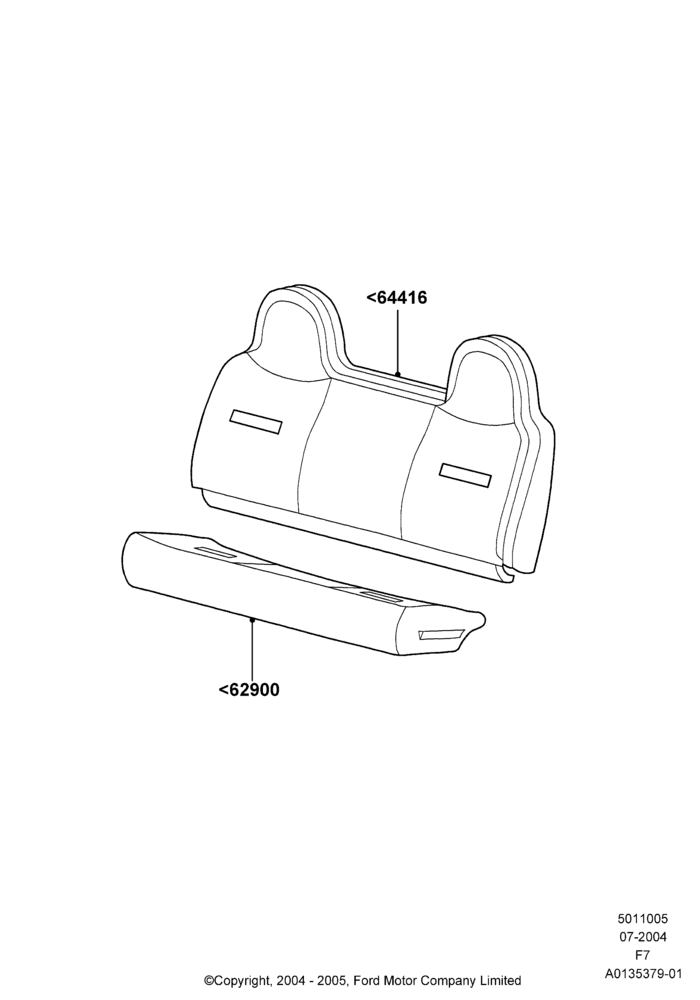 05A - Front Seat Covers, Bench Type Front Seat; 19/JUL/2004-18/DEC/2006