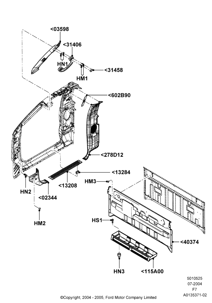25A - Side Trim, Regular Cab; 19/JUL/2004-18/DEC/2006