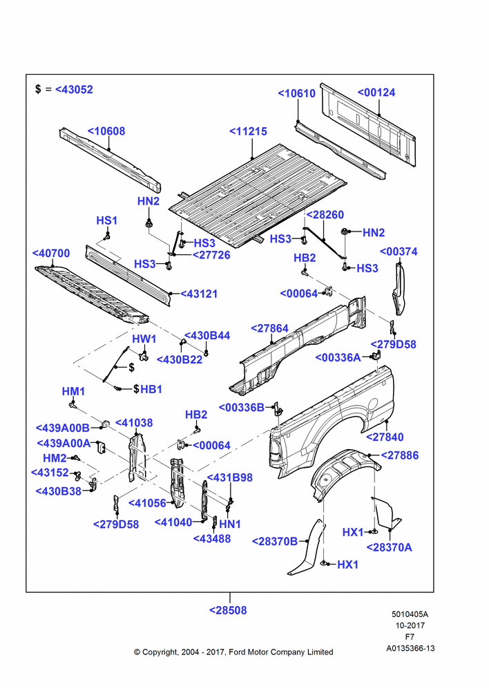05A - Pick Up Box/Tailgate and Tonneau, With 6 3/4' Styleside Steel Box, With Single Rear Wheels; 19/JUL/2004-18/DEC/2006
