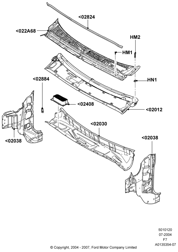 20A - Cowl/Panel and Related Parts; 19/JUL/2004-18/DEC/2006